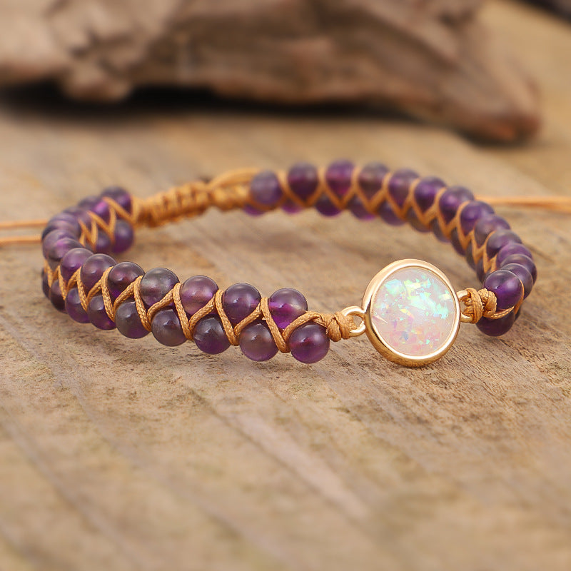 Wholesale Amethyst Opal Double Layer Yoga Bracelet